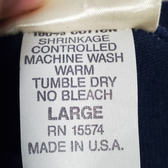 L.L. Bean Men Large Knit Pullover Shirt Blue Short Sleeve Made in USA Minimalist - Picture 5 of 9